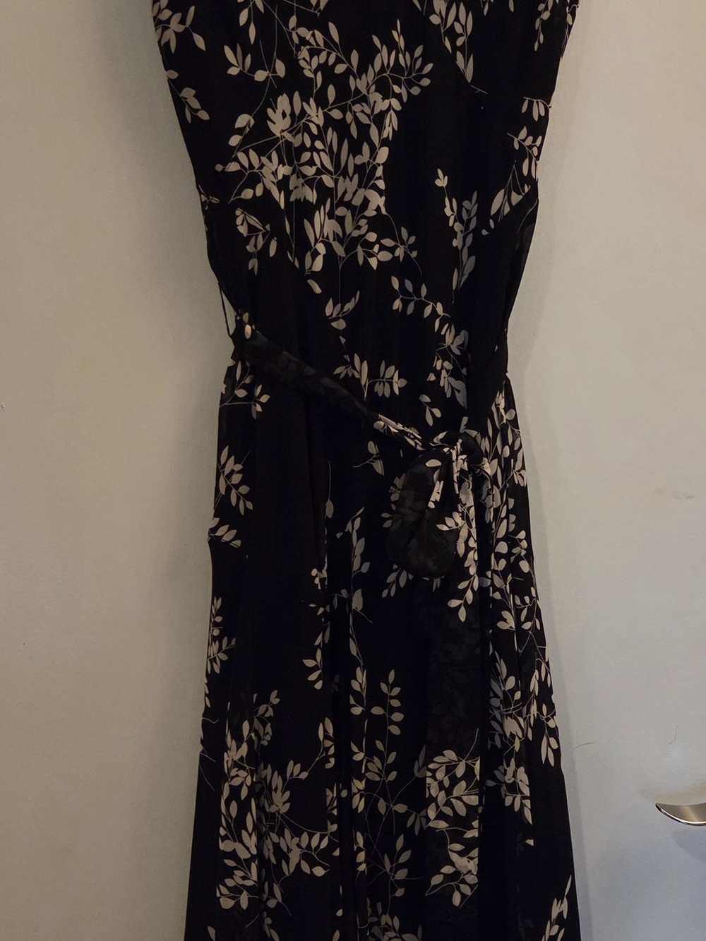 Jones Wear Black Maxi Dress with Cream Botanical Print
